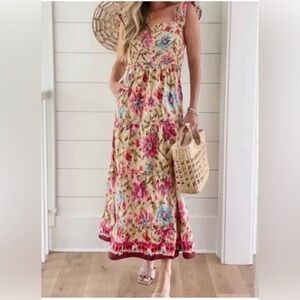 Revolve House of Harlow 1960 Zoey Floral Maxi Dress Size M Cottagecore Prairie